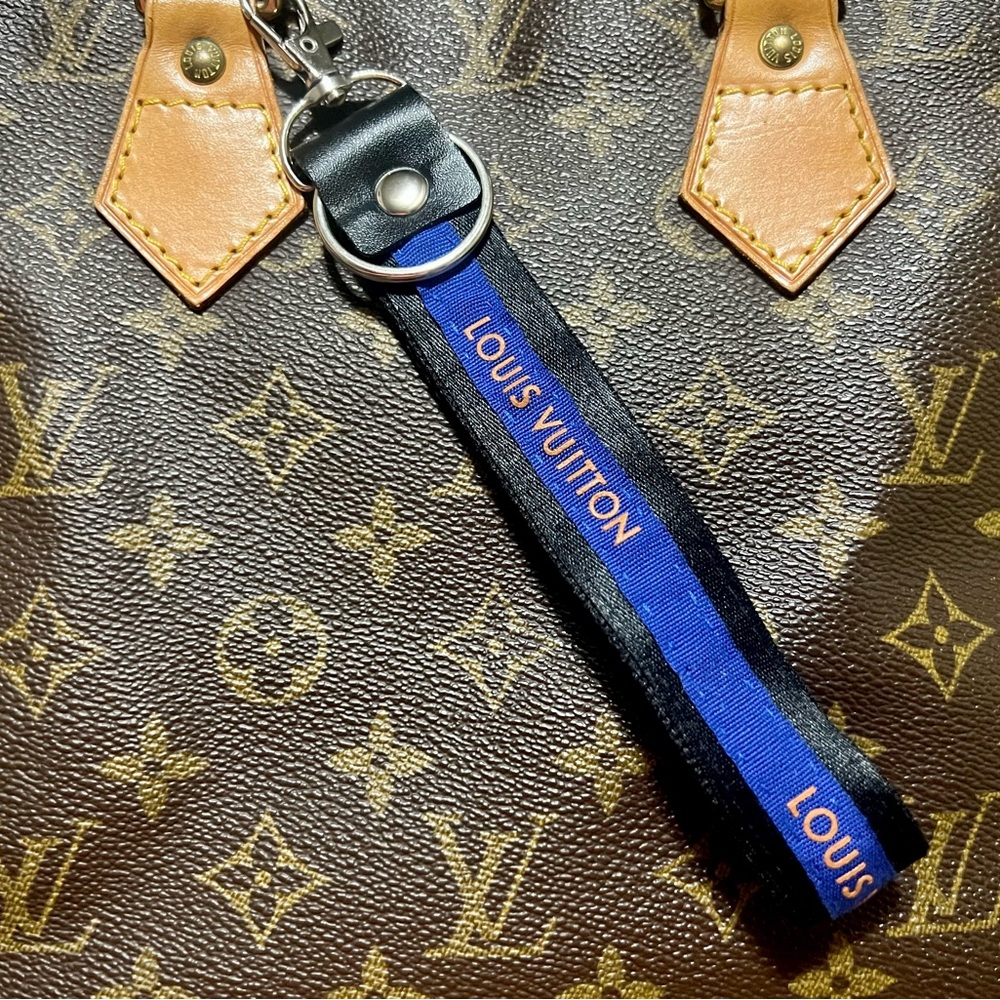 Louis Vuitton authentic ribbon up-cycled Keychain